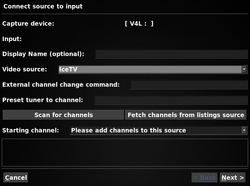 MythTV Source to Input screenshot